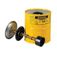 Justrite 1 Gallon Steel Plunger Dispensing Can, Perforated Pan Screen Serves As Flame Arrester