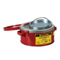 Justrite 1 Gallon Steel Bench Can, With Perforated Dasher Plate, Parts Basket