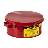 Justrite 1 Gallon Steel Bench Can, With Perforated Dasher Plate, Without Parts Basket