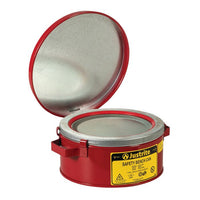 Justrite 1 Gallon Steel Bench Can, With Perforated Dasher Plate, Without Parts Basket