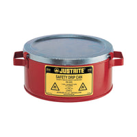 Justrite 1 Gallon, Drip Can with Handles and Fire Baffle, Steel