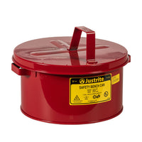 Justrite 2 Gallon Steel Bench Can, With Perforated Dasher Plate