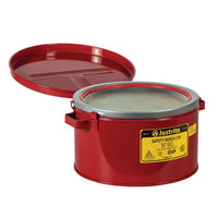 Justrite 2 Gallon Steel Bench Can, With Perforated Dasher Plate
