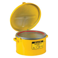 Justrite 2 Gallon Steel Bench Can, With Perforated Dasher Plate