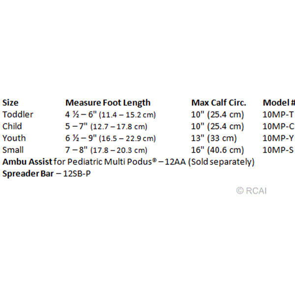 RCAI Pediatric Original Multi Podus System | Pediatric Heel Offloading and Contracture Management
