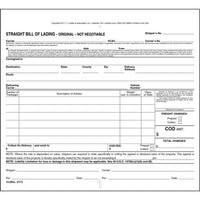 Straight Bill of Lading - Short Form - Snap-out, 3-Ply, Carbon (Pack of 500)