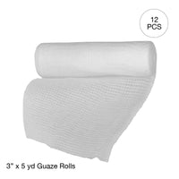 Kemp USA Gauze Bandage Rolls, Non-Sterile (8 Boxes Of 12 Pcs)