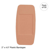 Kemp USA Plastic Bandages, 2" X 4.5", Extra Large (24 Boxes Of 50 Pcs)