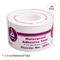 Kemp USA Waterproof First Aid Tape In Case (1" X 5 Yd) (Bulk Packaging Of 48 Pcs)