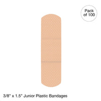 Kemp USA Plastic Bandages, 3/8" X 1.5" Junior (36 Boxes Of 100 Pieces)