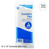 Kemp USA Combine ABD Pads, Sterile 8x10 (15 Boxes Of 24 Pcs)