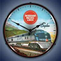 Missouri Pacific Lines Houte of the Eagles 14" LED Wall Clock