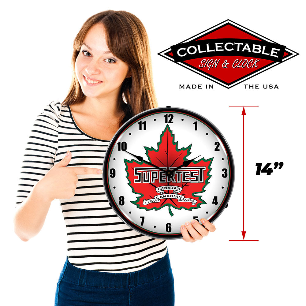 Collectable Signs & Clocks Supertest 14" LED Wall Clock | Backlit Retro Timepiece