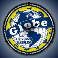 Globe, "The Universal Gasoline" 14" LED Wall Clock