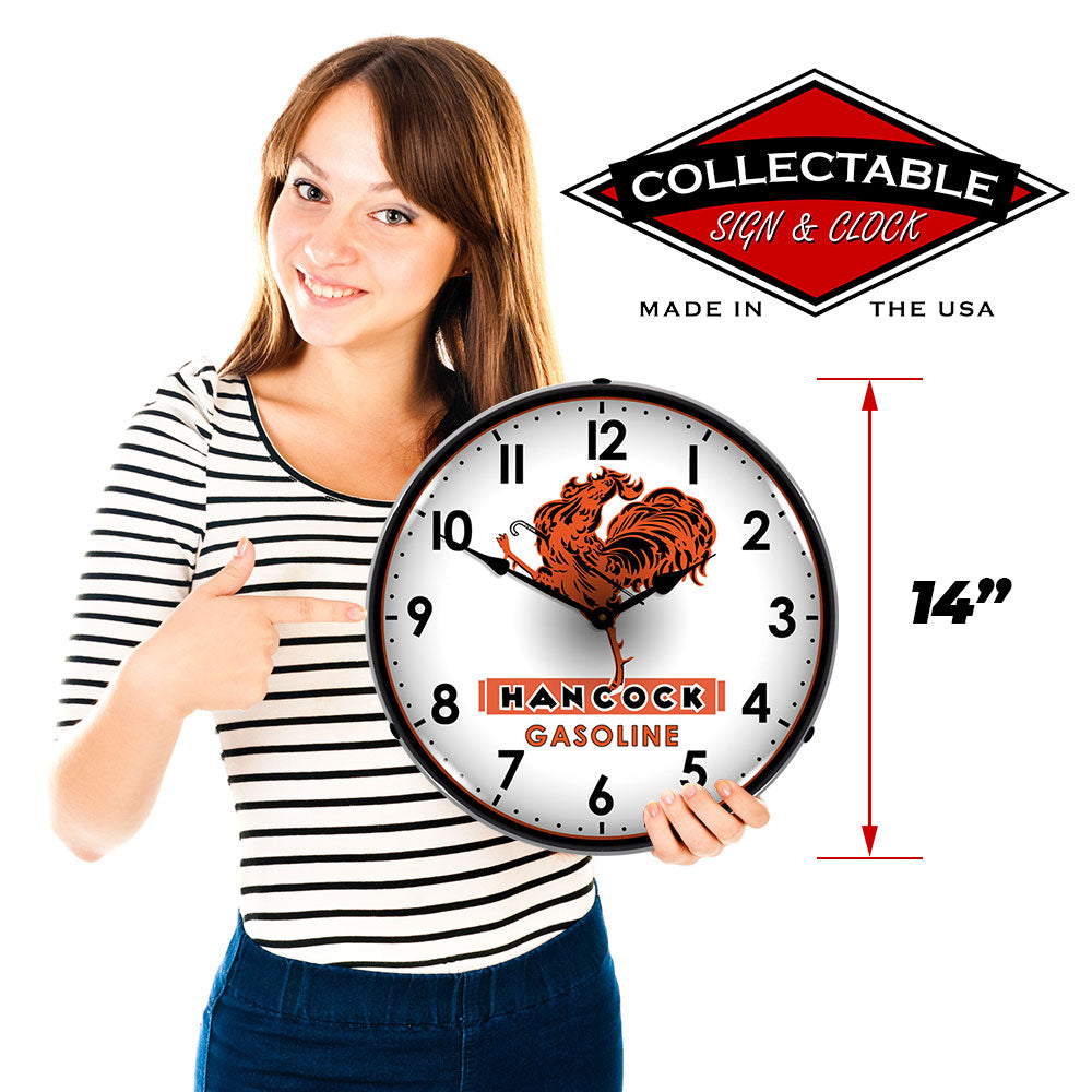 Hancock Gasoline 14" LED Wall Clock