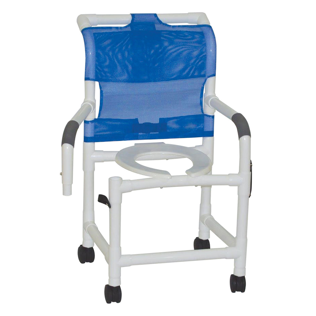 MJM 18" Shower Chair with Dual Drop Arms & Mesh Back