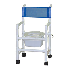 MJM Folding Shower Chair with Closed Front Seat & Commode Pail, 200 lb Capacity