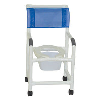 MJM Standard Shower Chair with Front Flip Up Seat and Commode Pail