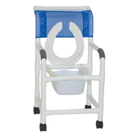 MJM Standard Shower Chair with Front Flip Up Seat and Commode Pail