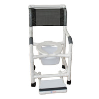 MJM Shower Chair with Sliding Footrest and Square Pail