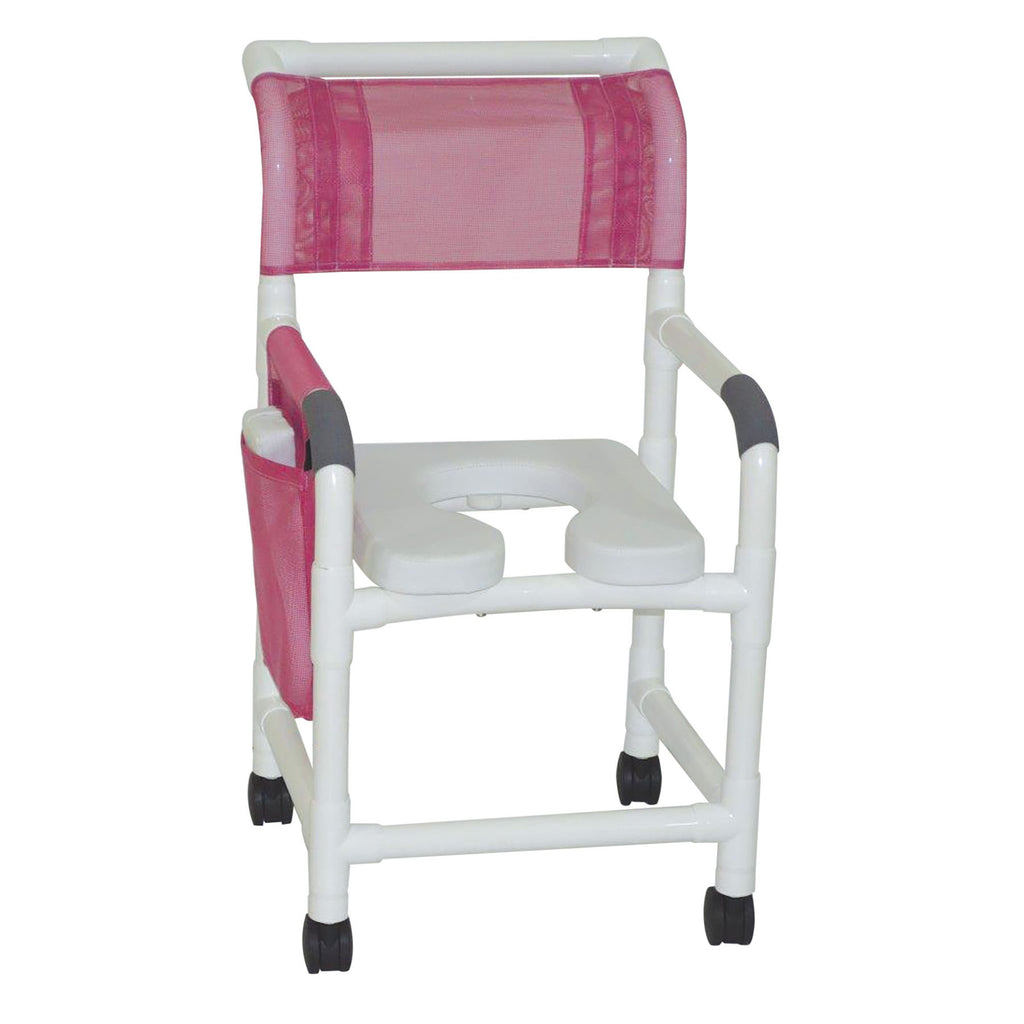 MJM 18" Deluxe Shower & Commode Chair, 300 lb Capacity
