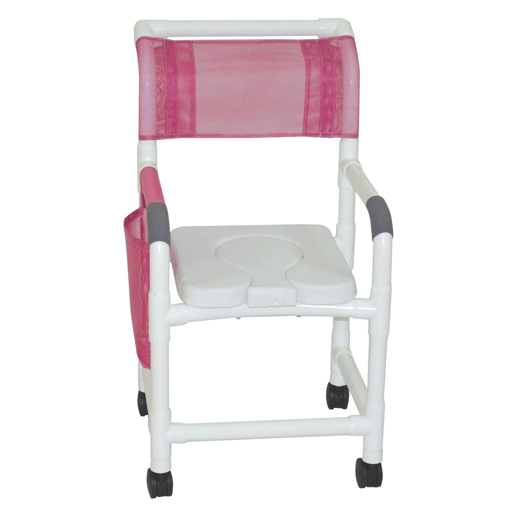 MJM 18" Deluxe Shower & Commode Chair, 300 lb Capacity