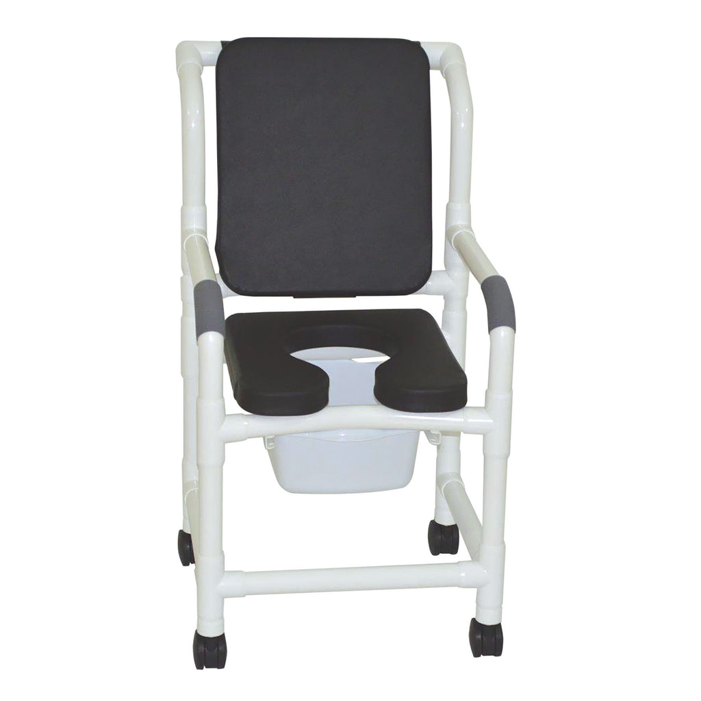 MJM 18" Deluxe Padded Shower Chair, 300 lb Capacity – Black