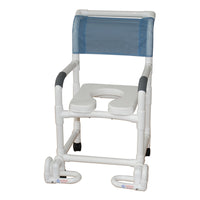 MJM Soft Seat Shower Commode with Individual Footrest