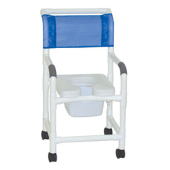 MJM 18" Padded Shower Chair with Commode Pail, 300 lb Capacity