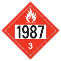 JJ Keller 1987 Placard - Class 3 Flammable Liquid - 20 mil Polystyrene, Unlaminated
