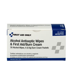 First Aid Only Antiseptic First Aid Kit - 3 Wipes, 6 First Aid Burn Cream
