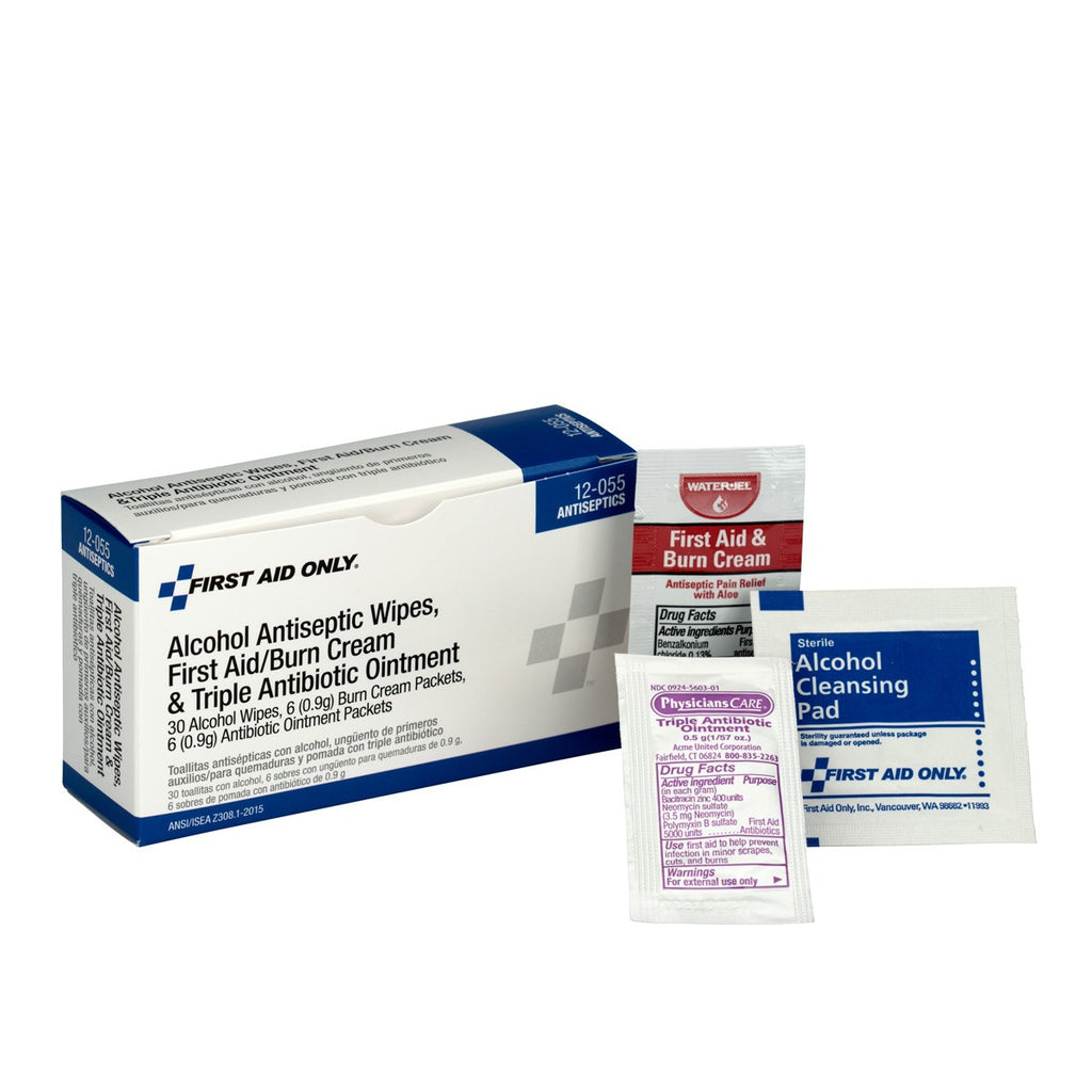 First Aid Only Antiseptic Pack | 42-Piece Wound Care and Burn Relief