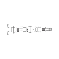 Justrite Fitting Disconnect Assembly, Stainless Steel, with PTFE For 3/8-In ID Tube, Installed