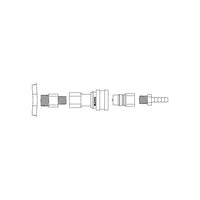 Justrite Fitting Disconnect Assembly, Stainless Steel, with Viton For 1/4-In ID Tube, Installed