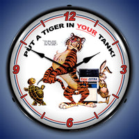 Esso Tiger "Put a Tiger in Your Tank!" 14" LED Wall Clock