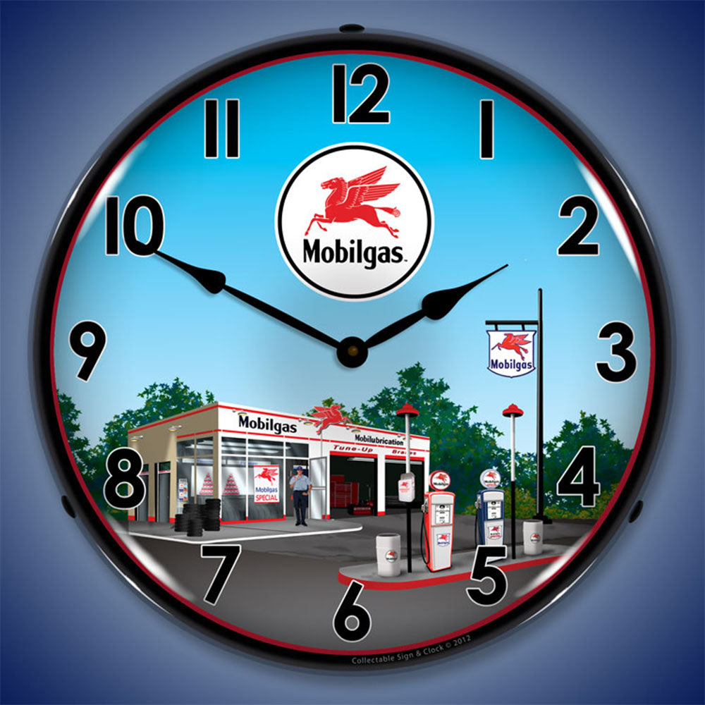 Mobilgas Station 14" LED Wall Clock