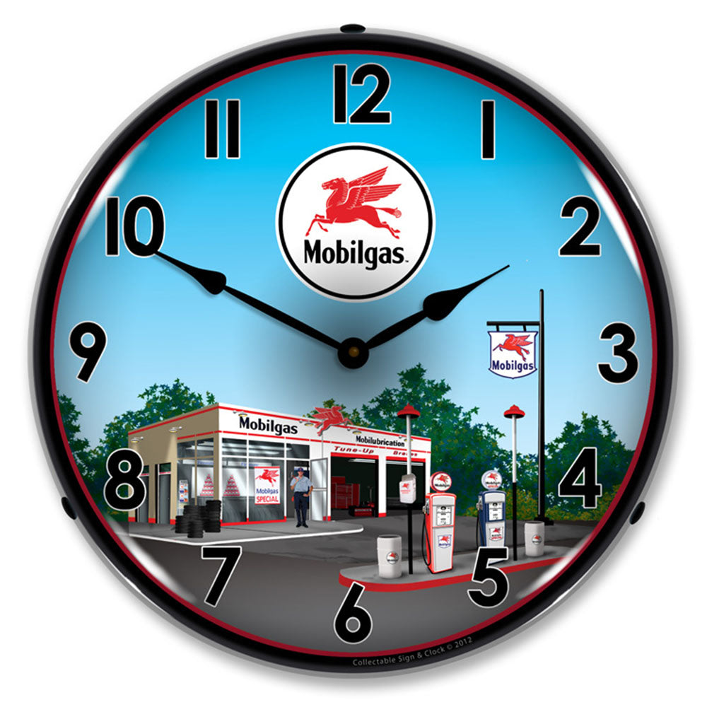 Mobilgas Station 14" LED Wall Clock