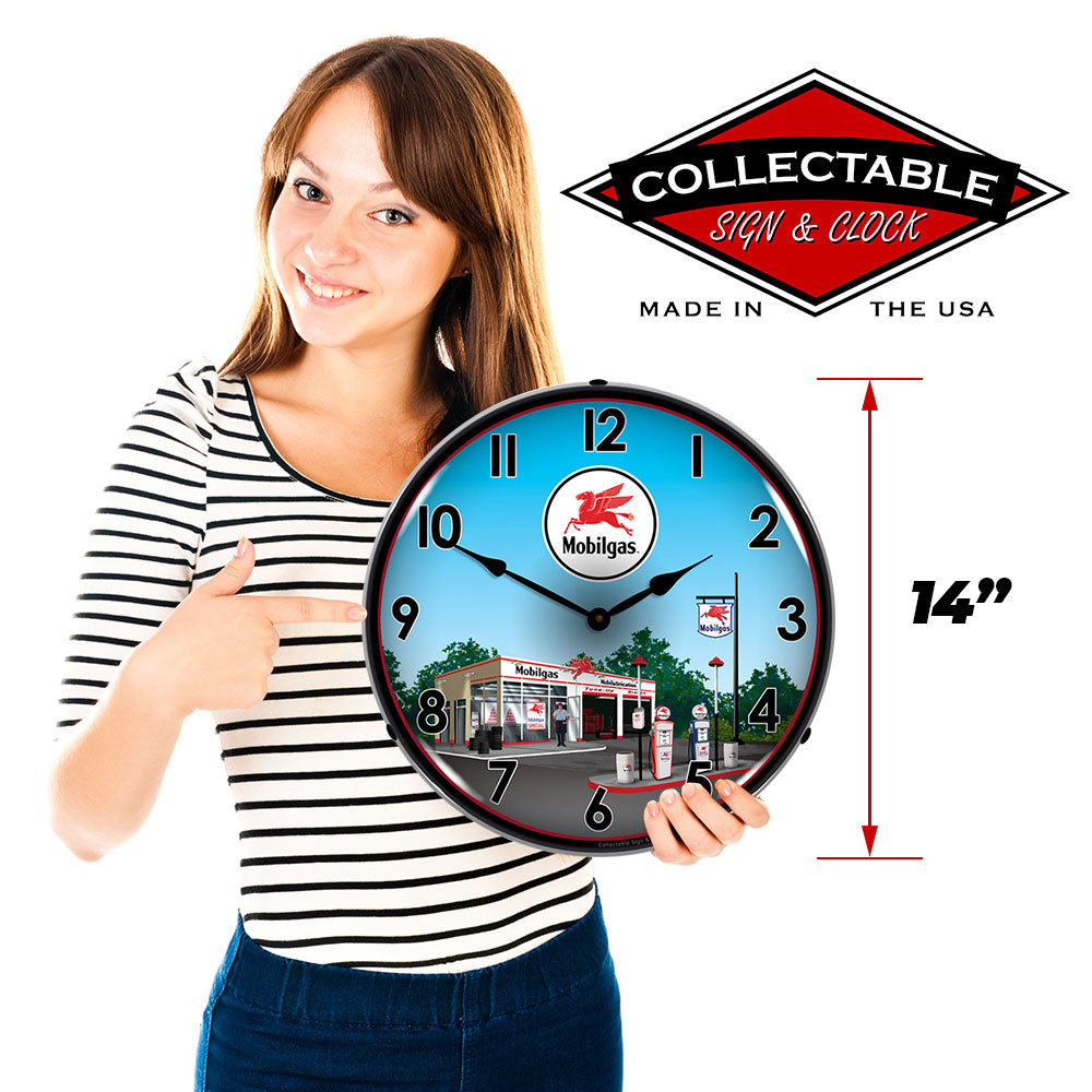 Mobilgas Station 14" LED Wall Clock