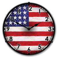 USA Flag 14" LED Wall Clock
