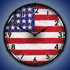 USA Flag 14" LED Wall Clock