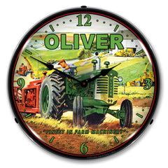Oliver Tractor "Finest in Farm Machines" 14" LED Wall Clock