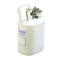 Justrite Oval Polyethylene Safety Container for Corrosives/Acids, Stainless Steel Hardware, 1 Gallon