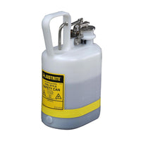 Justrite Oval Polyethylene Safety Can For Flammables, Stainless Steel, Hardware, Flame Arrester, 1 Gallon