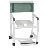 MJM Shower Chair With Soft Seat Deluxe Elongated and Sliding Footrest