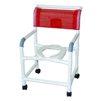 MJM PVC Wide Commode Shower Chair with Upgrade Seating and Caster Options