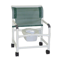 MJM Extra Wide PVC Shower Commode Chair