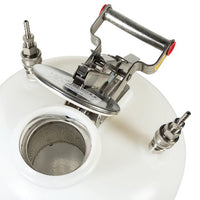 Justrite Disposal Can With Faucet, Quick-Disconnect, Stainless Steel Fittings For 1/4-In Tubing, 5 Gallon, Polypropylene