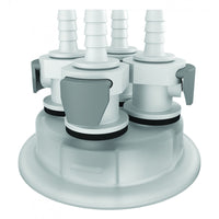 Justrite Adapter for Carboy Cap, 83mm, With 4 Hose Barbs, Quick Connects