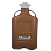 Justrite Carboy, High Density Polyethylene (HDPE), Amber, 120mm Cap