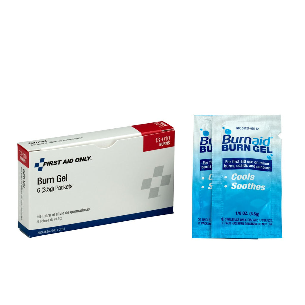 First Aid Only Burn Gel, 6 Packets per Box - Fast Cooling Relief